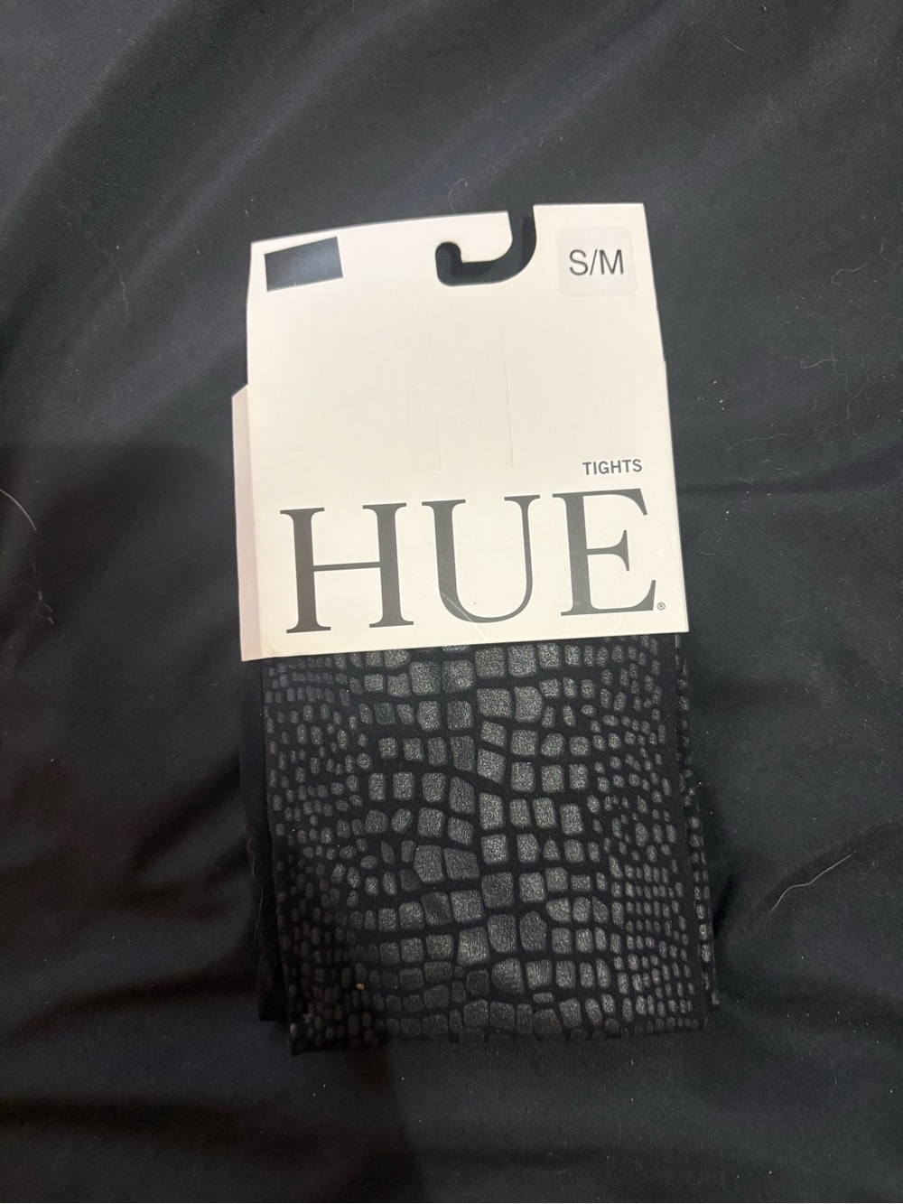 HUE Black Opaque Textured Pattern Tights